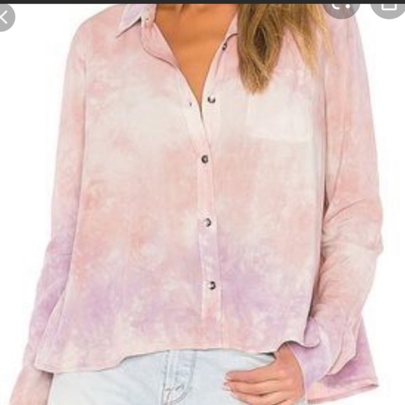 Splendid Sz Medium Tie Dye Longsleeve Button Down Shirt Pink/ Purple. - Picture 10 of 10
